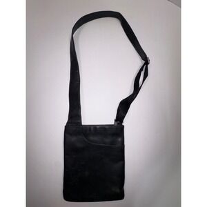 Radley London Black Leather Crossbody Messenger Bag Slim North South Adjustable